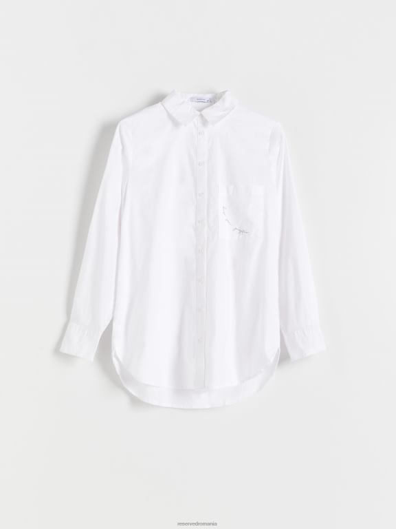 cremă Reserved femei îmbrăcăminte cămașă din bumbac 648HZ311