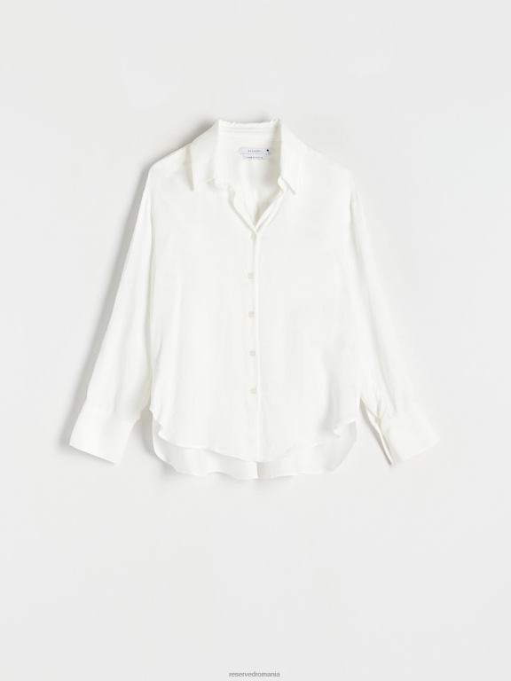 cremă Reserved femei îmbrăcăminte cămașă din viscoză 648HZ307