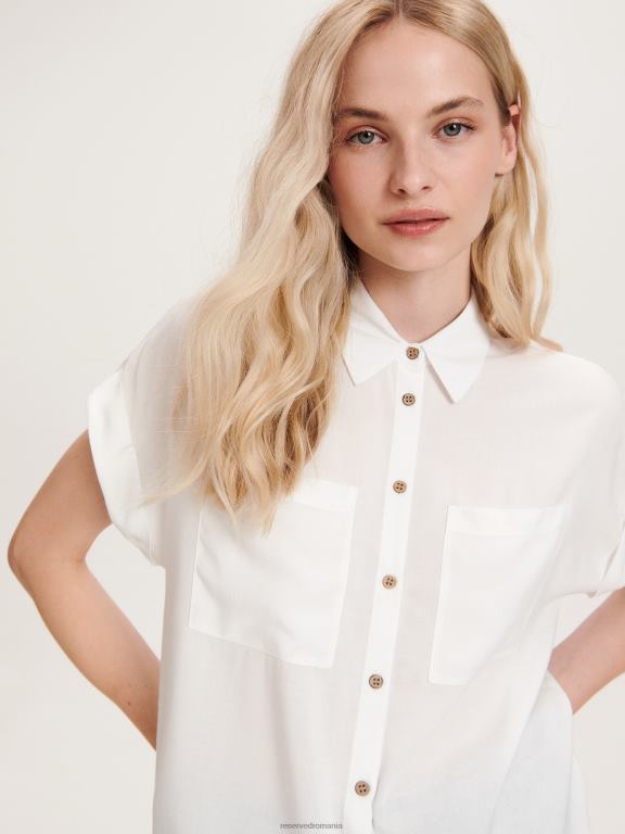 cremă Reserved femei îmbrăcăminte cămașă ecovero 648HZ314