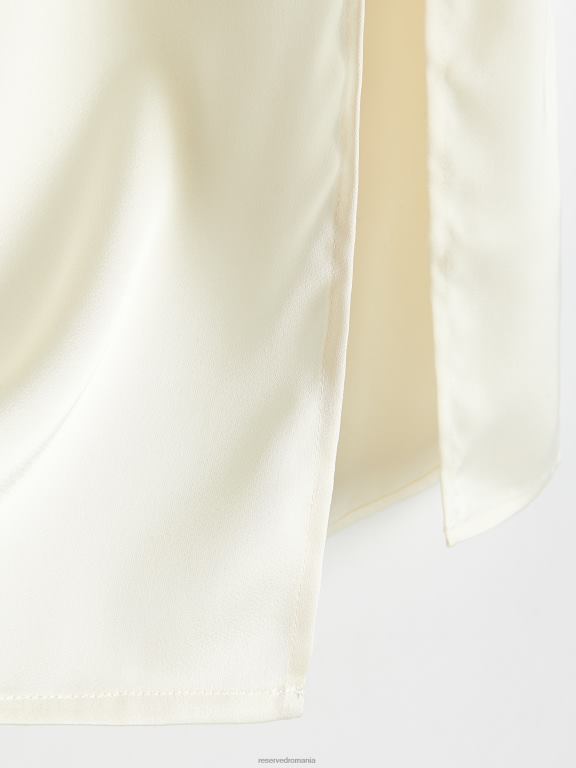 cremă Reserved femei îmbrăcăminte fusta cu margele decorative sidefate 648HZ841