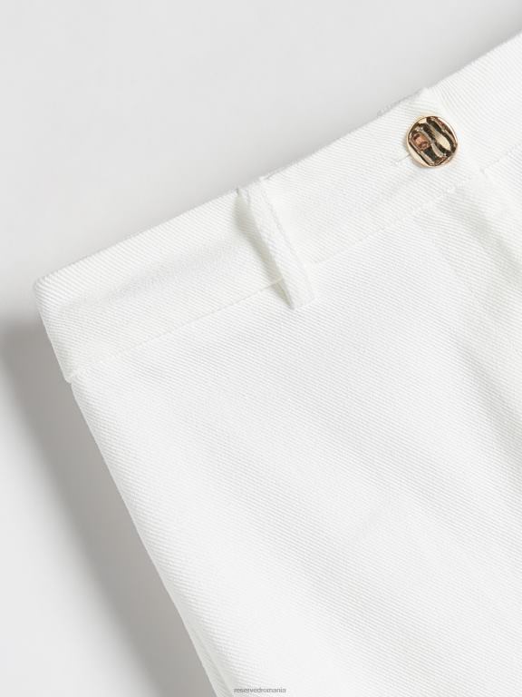 cremă Reserved femei îmbrăcăminte fusta midi din bumbac 648HZ131