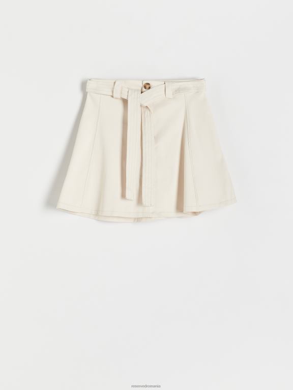 cremă Reserved femei îmbrăcăminte fusta mini din bumbac 648HZ32
