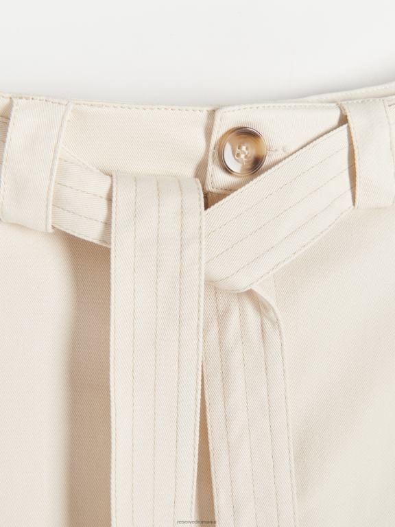 cremă Reserved femei îmbrăcăminte fusta mini din bumbac 648HZ32