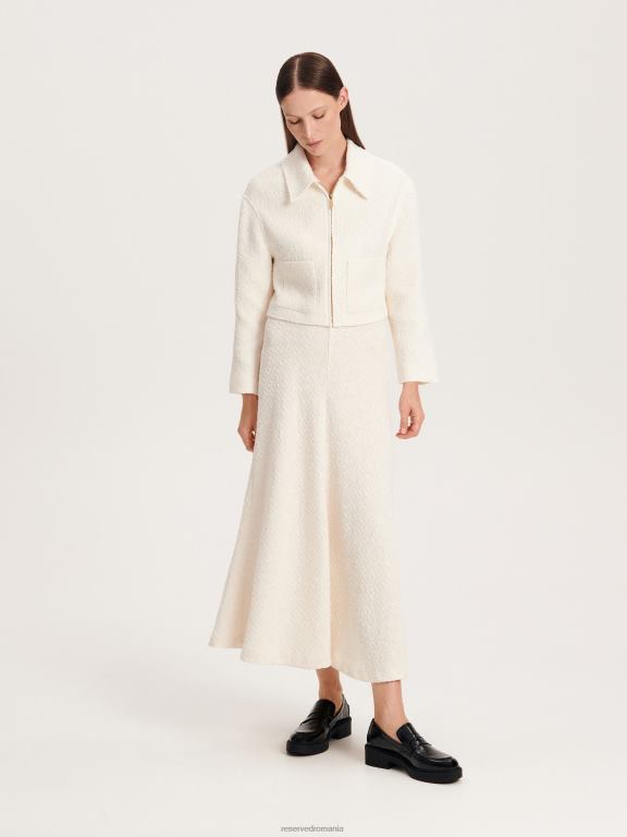 cremă Reserved femei îmbrăcăminte jachetă din tweed 648HZ872