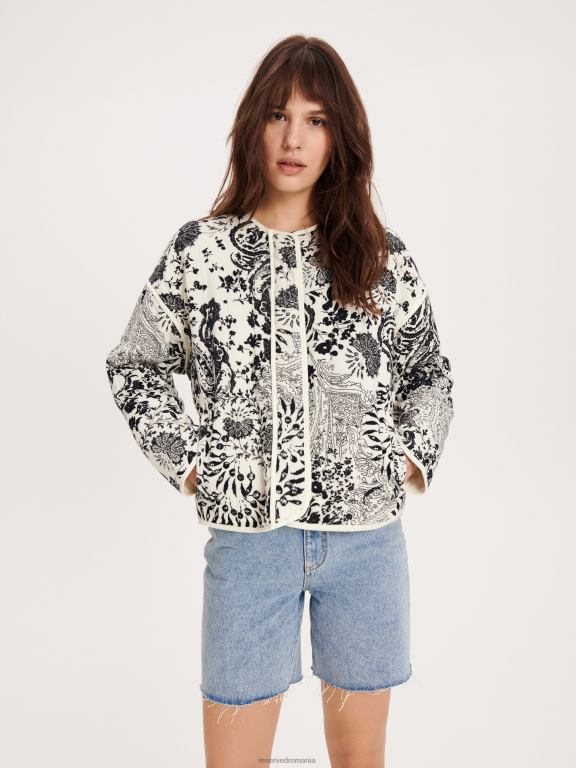 cremă Reserved femei îmbrăcăminte jachetă matlasată 648HZ1