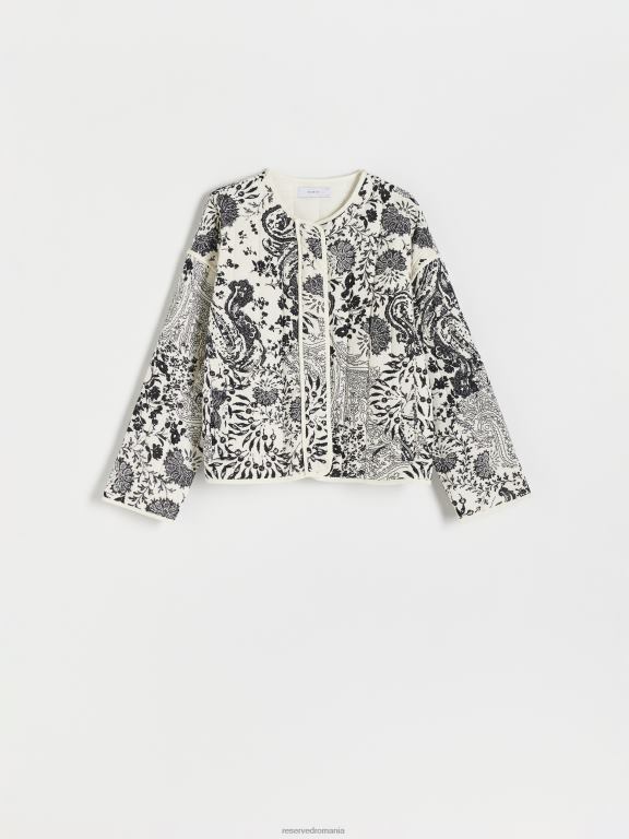 cremă Reserved femei îmbrăcăminte jachetă matlasată 648HZ1