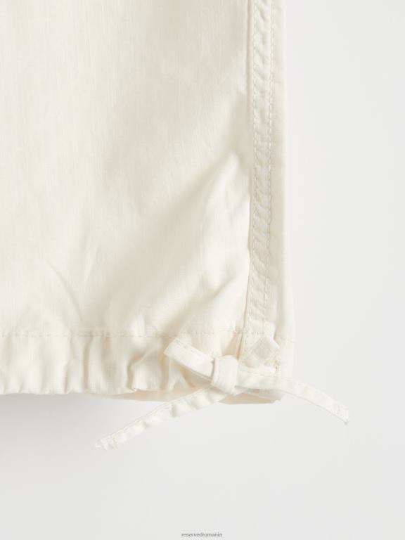 cremă Reserved femei îmbrăcăminte pantaloni bogati in bumbac 648HZ716