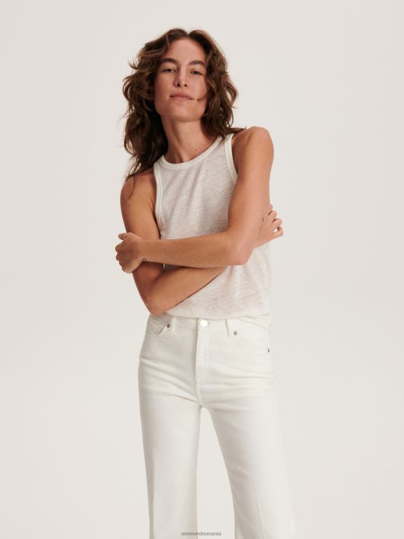 cremă Reserved femei îmbrăcăminte pantaloni de blugi 648HZ736