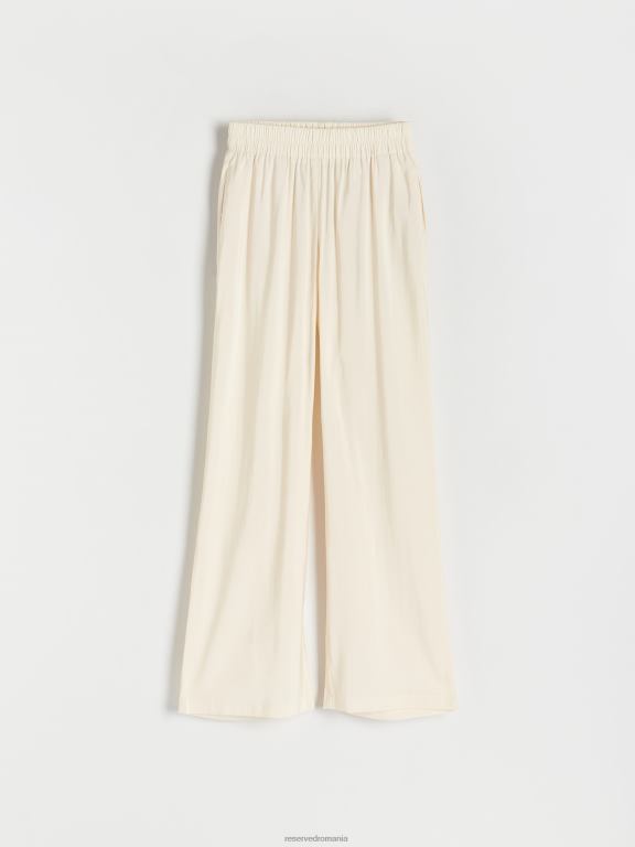 cremă Reserved femei îmbrăcăminte pantaloni din vascoza 648HZ547