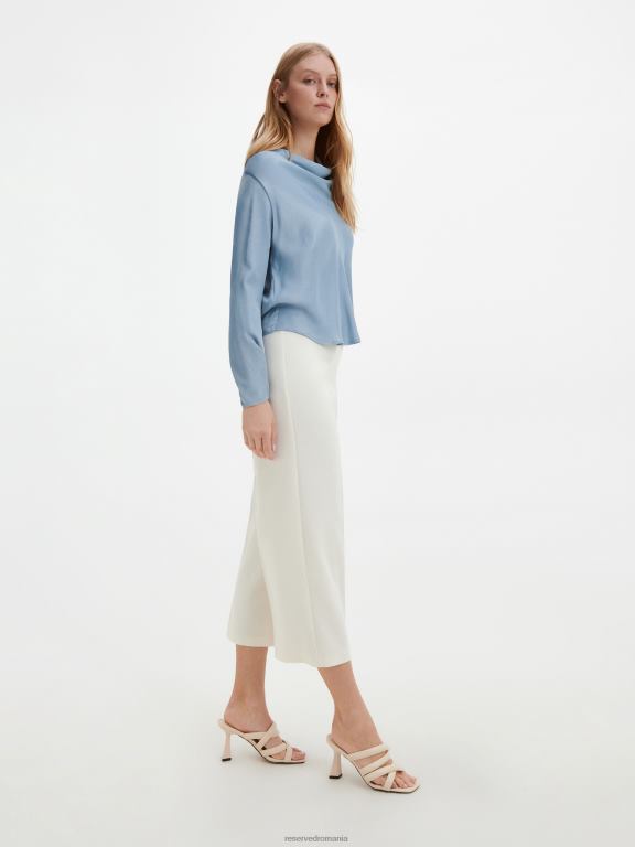 cremă Reserved femei îmbrăcăminte pantaloni eleganti cu pliu presat 648HZ677