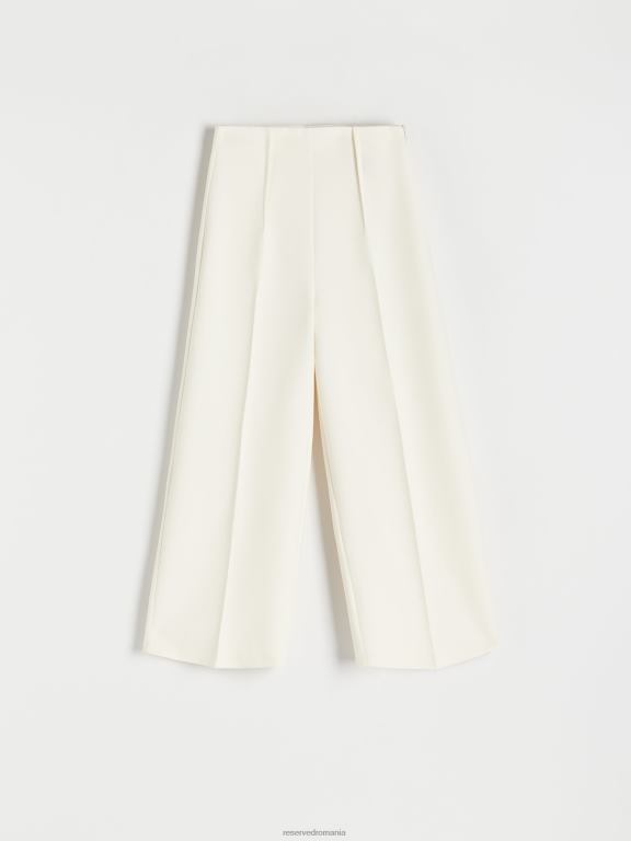cremă Reserved femei îmbrăcăminte pantaloni eleganti cu pliu presat 648HZ677