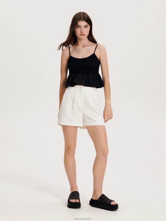 cremă Reserved femei îmbrăcăminte pantaloni scurți simpli 648HZ591