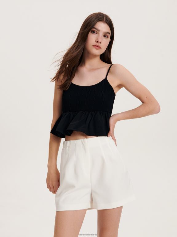 cremă Reserved femei îmbrăcăminte pantaloni scurți simpli 648HZ591