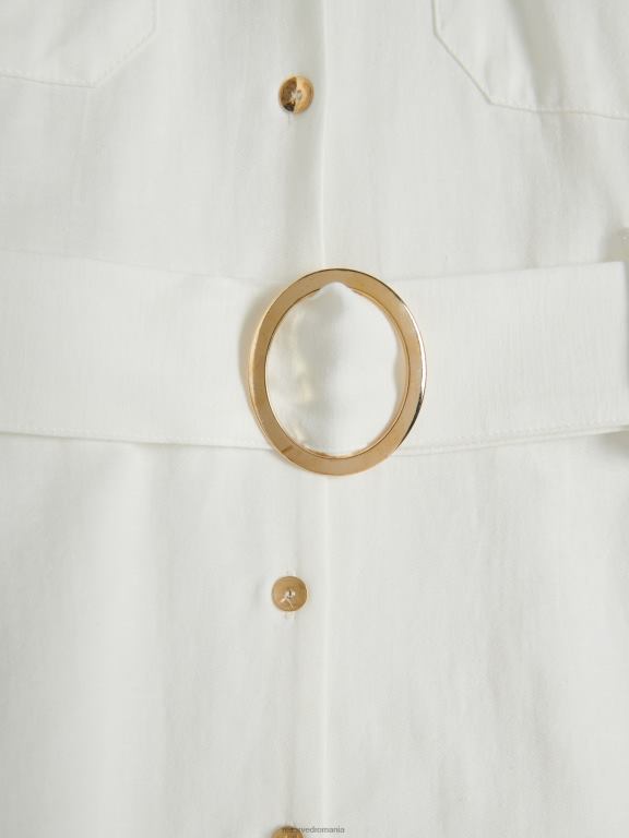 cremă Reserved femei îmbrăcăminte rochie camasa cu centura 648HZ184