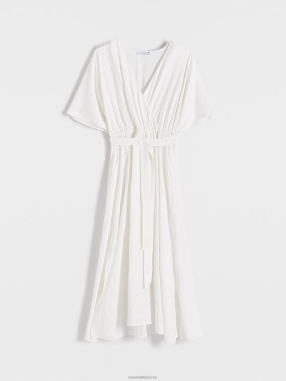 cremă Reserved femei îmbrăcăminte rochie maxi bogata in vascoza 648HZ213