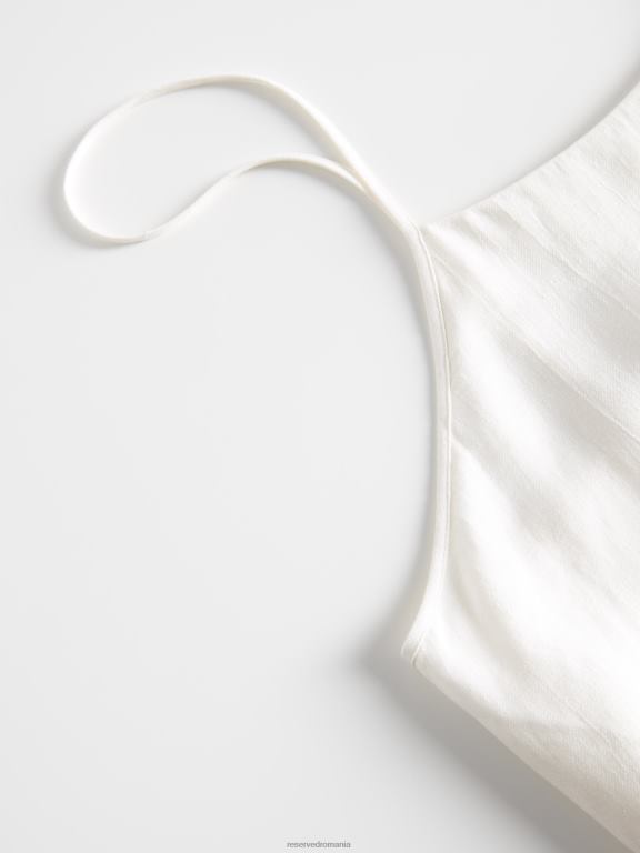 cremă Reserved femei îmbrăcăminte rochie midi cu split 648HZ51