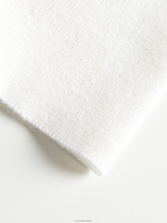 cremă Reserved femei îmbrăcăminte top bogat în viscoză 648HZ358