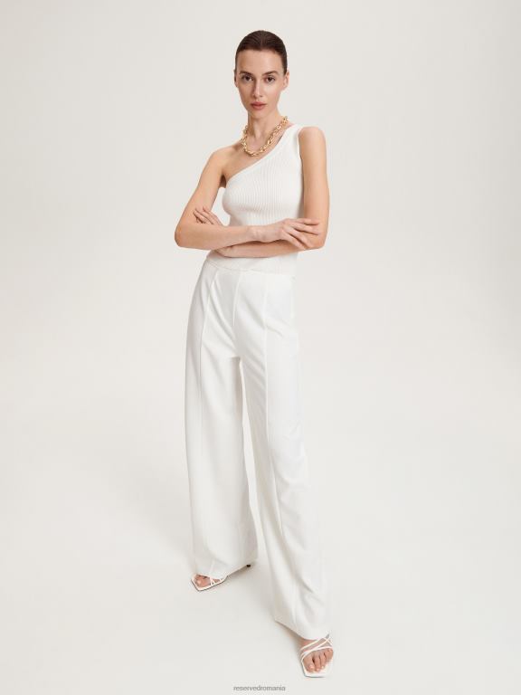 cremă Reserved femei îmbrăcăminte top pe un umăr 648HZ527