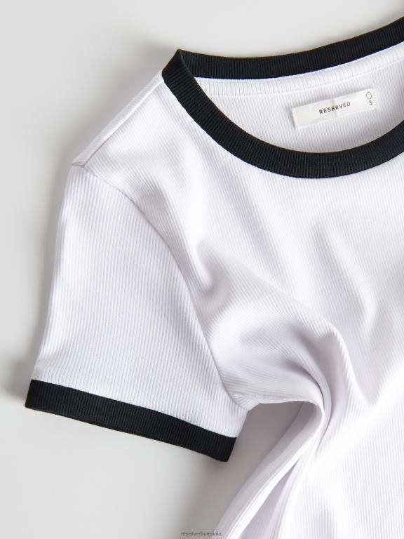 cremă Reserved femei îmbrăcăminte tricou 648HZ441