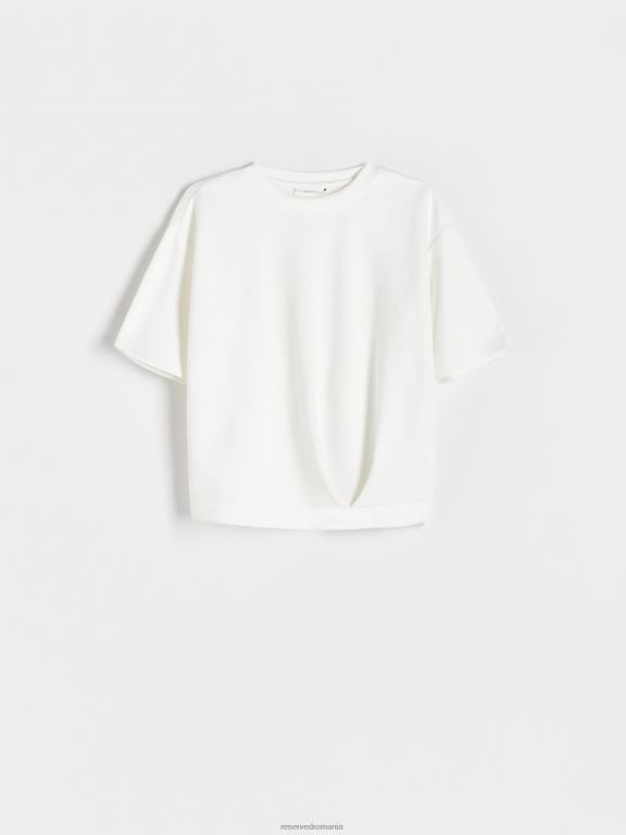 cremă Reserved femei îmbrăcăminte tricou cu cordon 648HZ403