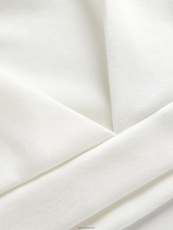 cremă Reserved femei îmbrăcăminte tricou cu cordon 648HZ403