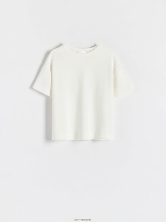 cremă Reserved femei îmbrăcăminte tricou cu potrivire regulata 648HZ376