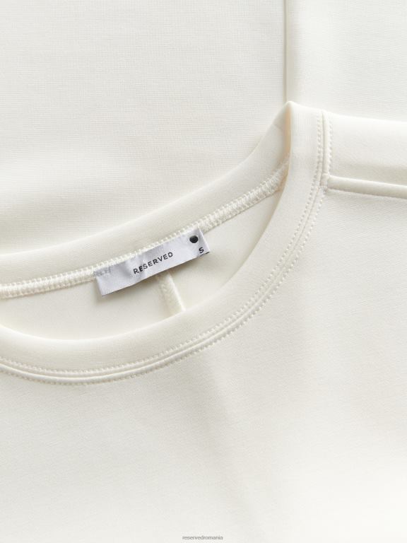 cremă Reserved femei îmbrăcăminte tricou cu potrivire regulata 648HZ376