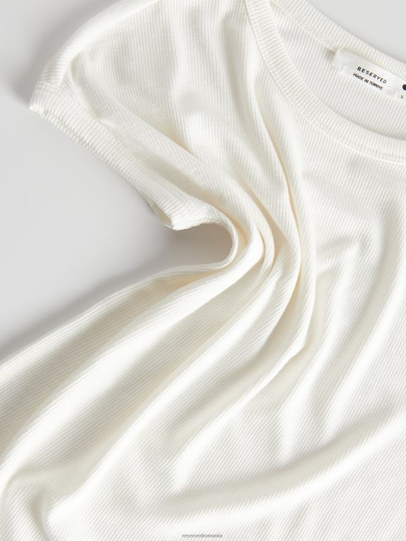 cremă Reserved femei îmbrăcăminte tricou modal 648HZ398