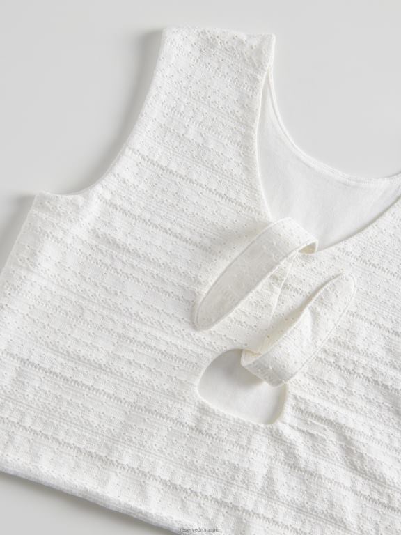 cremă Reserved fetelor îmbrăcăminte bluză cu cravată pe spate 648HZ1963