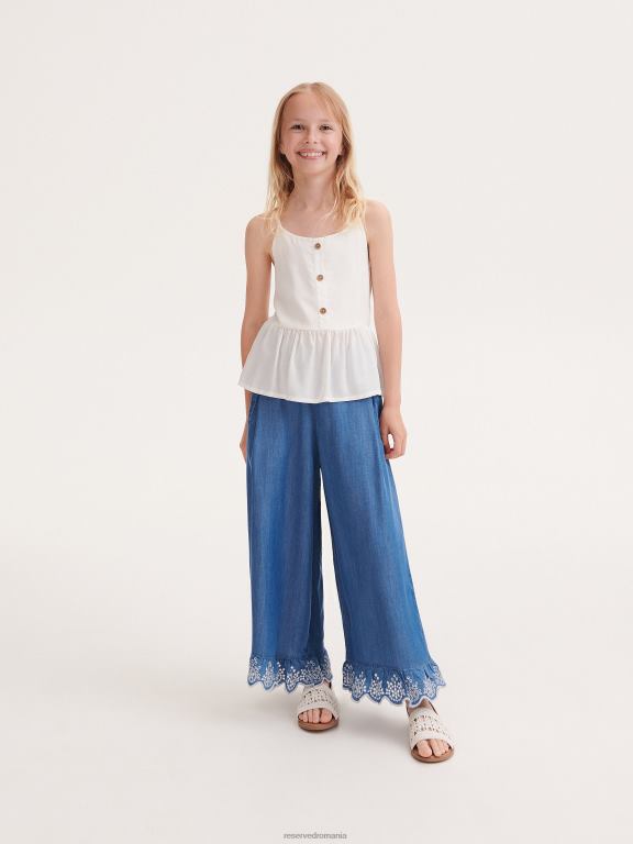 cremă Reserved fetelor îmbrăcăminte bluză cu detaliu cu nasturi 648HZ1964