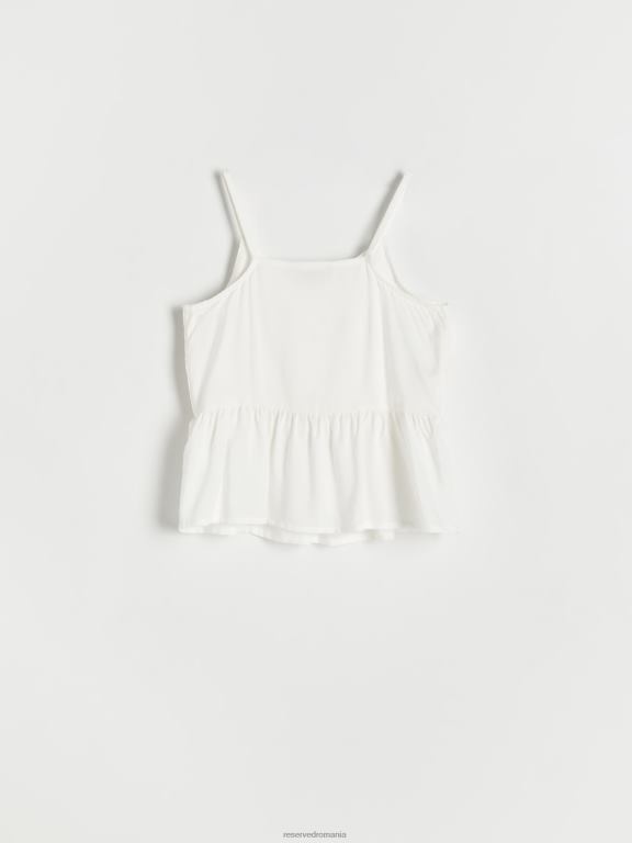 cremă Reserved fetelor îmbrăcăminte bluză cu detaliu cu nasturi 648HZ1964