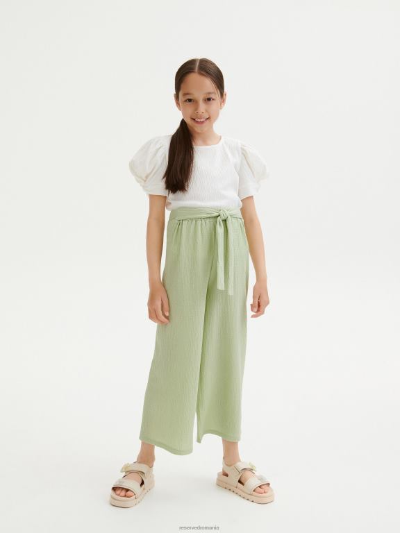 cremă Reserved fetelor îmbrăcăminte bluză cu mâneci bufante 648HZ1983