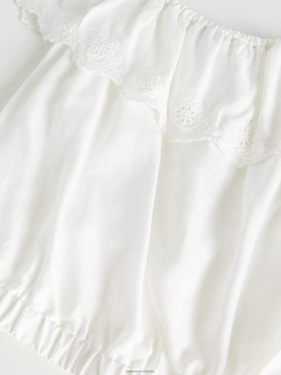 cremă Reserved fetelor îmbrăcăminte bluză cu umeri reci 648HZ1979