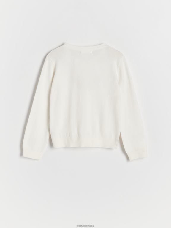 cremă Reserved fetelor îmbrăcăminte cardigan în amestec de viscoză 648HZ1725