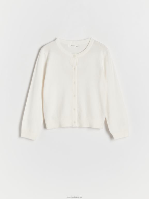 cremă Reserved fetelor îmbrăcăminte cardigan în amestec de viscoză 648HZ1924