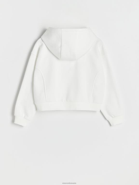 cremă Reserved fetelor îmbrăcăminte hanorac cu gluga 648HZ1774