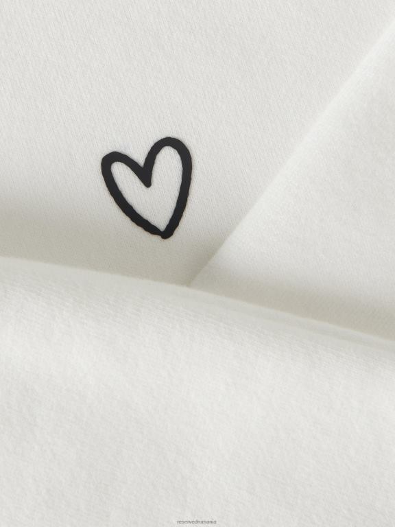 cremă Reserved fetelor îmbrăcăminte hanorac cu inimă 648HZ1813