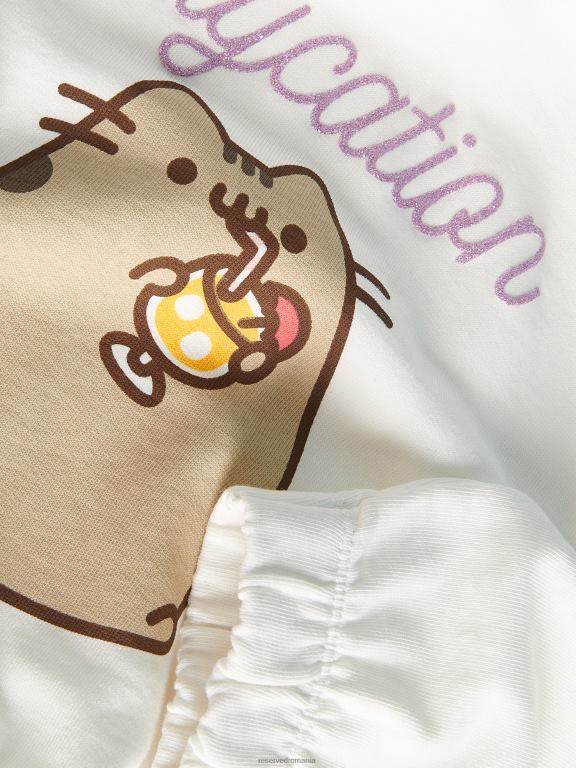 cremă Reserved fetelor îmbrăcăminte hanorac decupat pusheen 648HZ1838