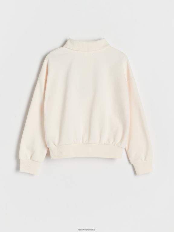 cremă Reserved fetelor îmbrăcăminte hanorac polo 648HZ1876