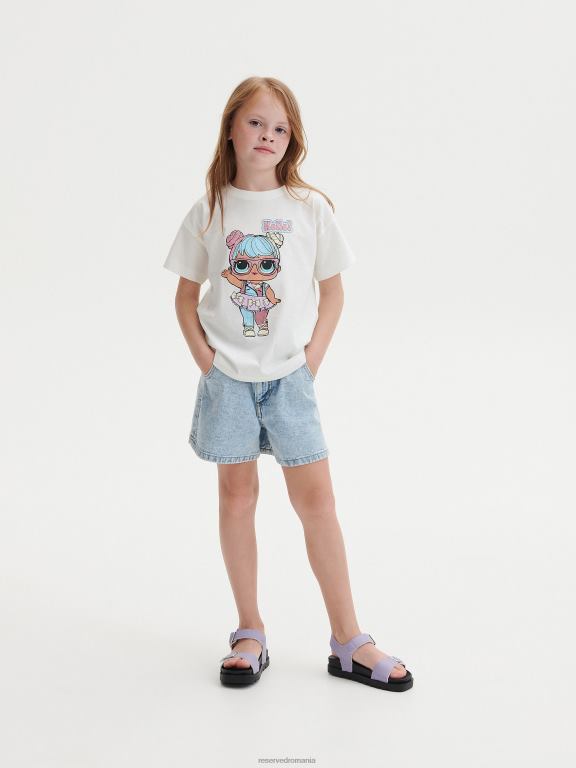 cremă Reserved fetelor îmbrăcăminte laugh out loud tricou surpriză din bumbac 648HZ1805