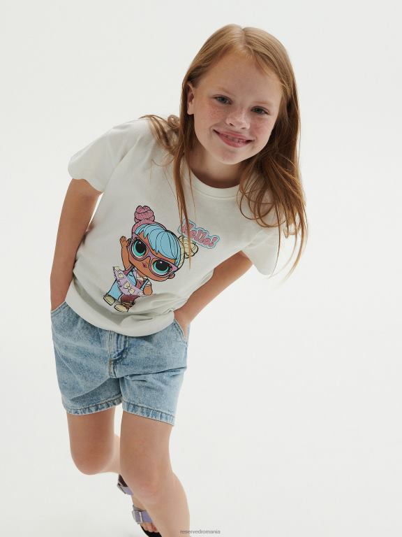 cremă Reserved fetelor îmbrăcăminte laugh out loud tricou surpriză din bumbac 648HZ1805