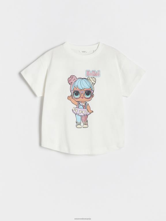 cremă Reserved fetelor îmbrăcăminte laugh out loud tricou surpriză din bumbac 648HZ1805