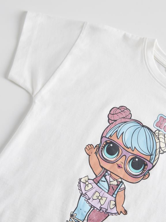 cremă Reserved fetelor îmbrăcăminte laugh out loud tricou surpriză din bumbac 648HZ1805