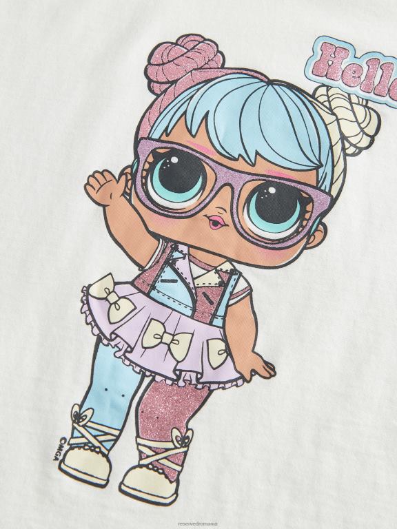 cremă Reserved fetelor îmbrăcăminte laugh out loud tricou surpriză din bumbac 648HZ1805