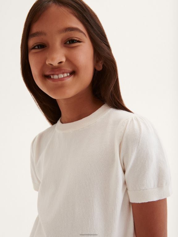 cremă Reserved fetelor îmbrăcăminte pulover cu maneca scurta 648HZ1761