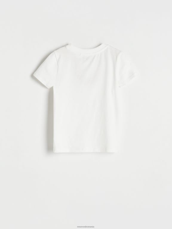 cremă Reserved fetelor îmbrăcăminte top din jerseu moale 648HZ1837