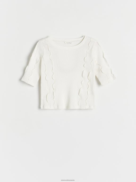 cremă Reserved fetelor îmbrăcăminte tricou cu cusături 648HZ1846