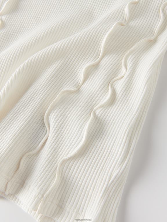 cremă Reserved fetelor îmbrăcăminte tricou cu cusături 648HZ1846