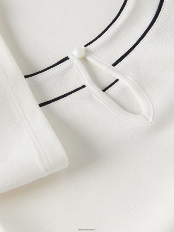 cremă Reserved fetelor îmbrăcăminte tricou cu cusături 648HZ2001