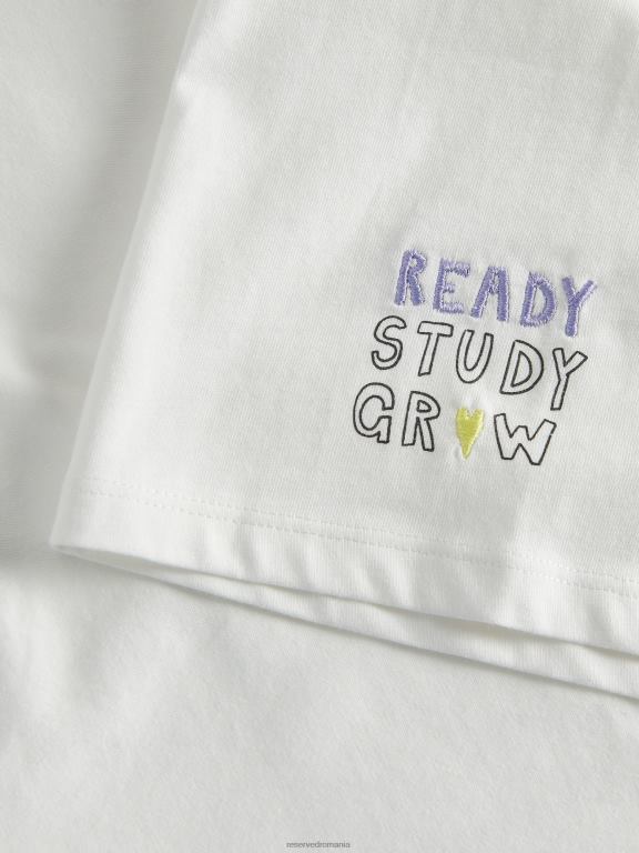 cremă Reserved fetelor îmbrăcăminte tricou cu sloganuri 648HZ1780